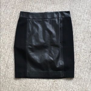 Real leather and Ponte Skirt
